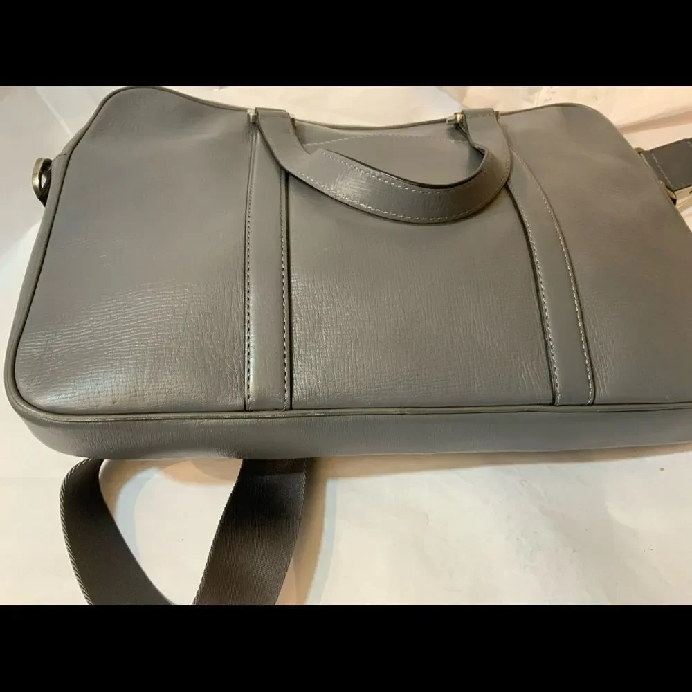 MICHAEL KORS Men’s Leather Briefcase Grey Laptop Bag *EXCELLENT*